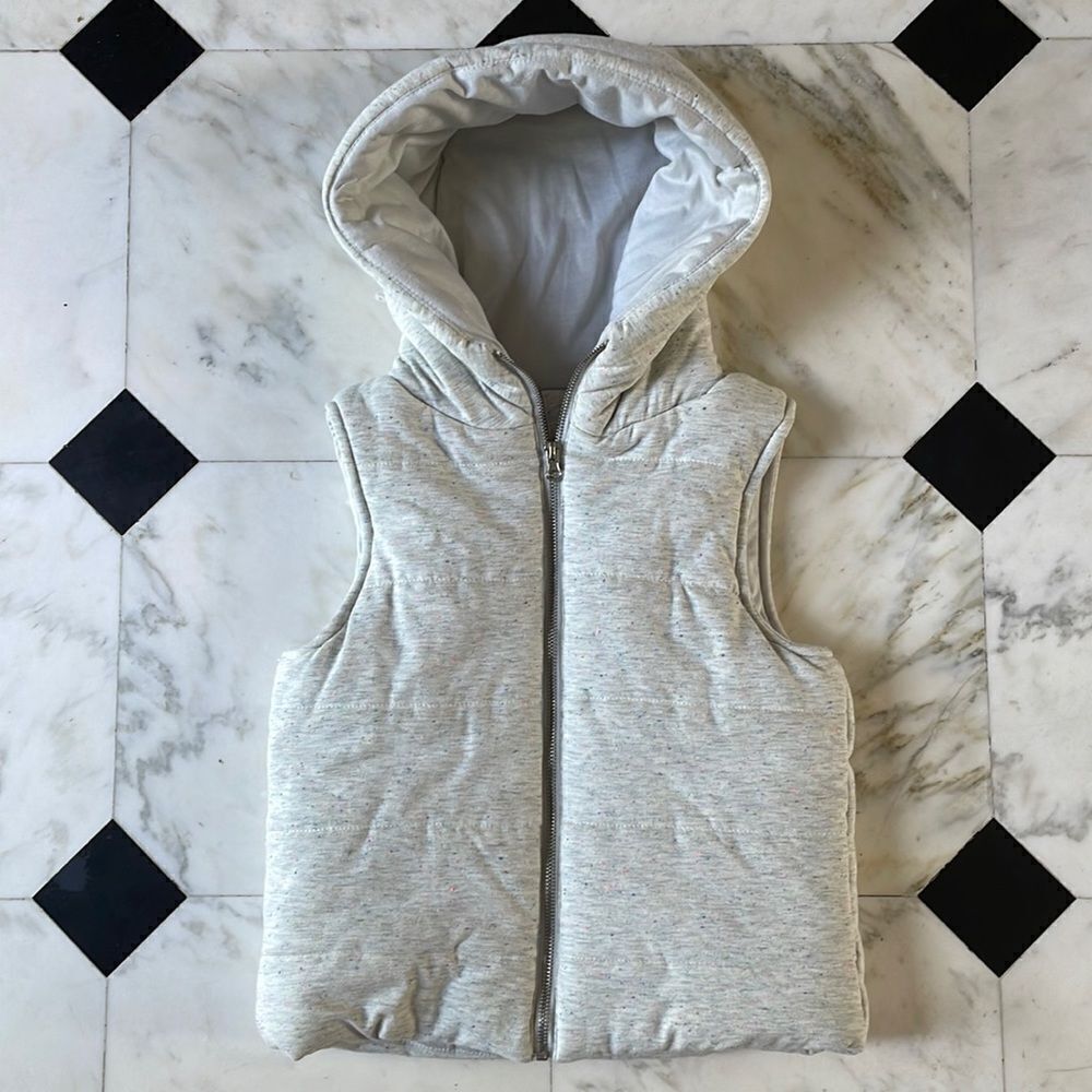 Sugar Rush Girls Speckle Puffer Hooded Vest